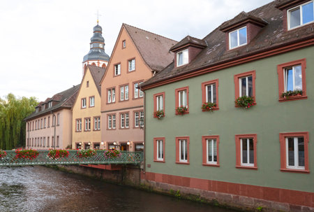 The center of Ettlingen, a small village in Germany, selective focusのeditorial素材