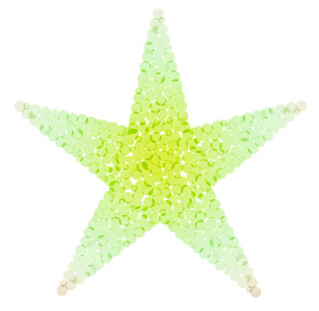 Christmas tree in colorful abstract version made of balls, isolatedの写真素材