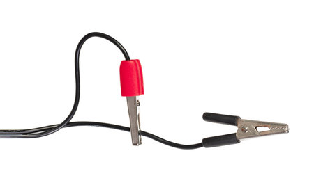 Creative charging, isolated cable on a white background