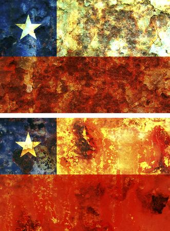 some very old grunge flag of chileの写真素材