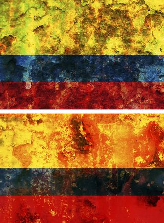 some very old grunge flag of colombiaの写真素材