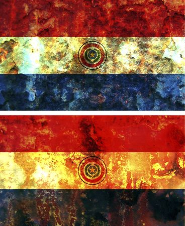 some very old grunge flag of paraguayの写真素材