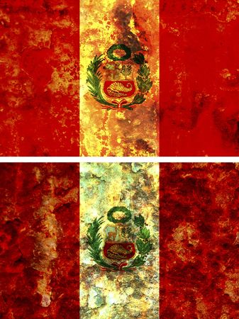 some very old grunge flag of peruの写真素材