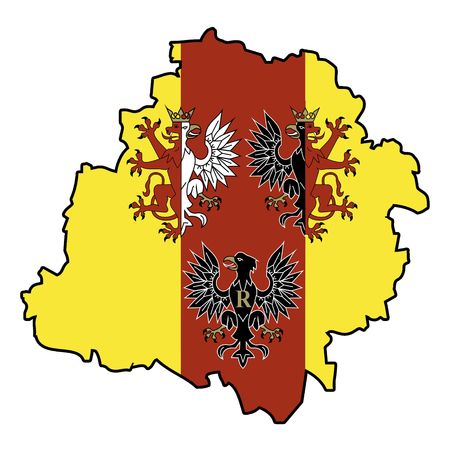 territory of provinces (voivodships) in poland (administration map)の写真素材