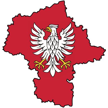 territory of provinces (voivodships) in poland (administration map)の写真素材