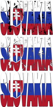 some very old grunge flag of slovakia made of name of countryの写真素材