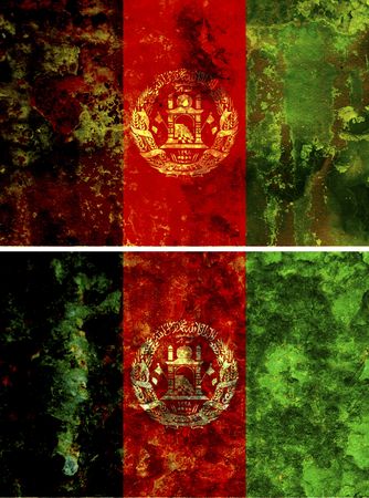 some very old grunge flag of Afghanistanの写真素材