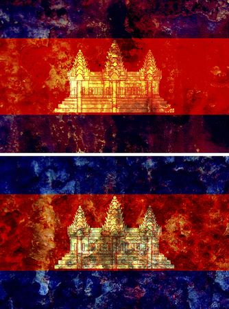 some very old grunge flag of Cambodiaの写真素材