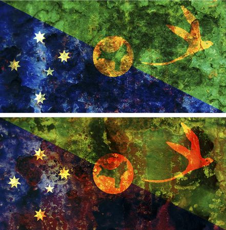 some very old grunge flag of christams islandの写真素材