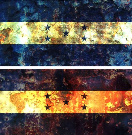 some very old grunge flag of hondurasの写真素材