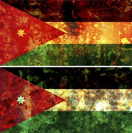 some very old grunge flag of Jordanの写真素材