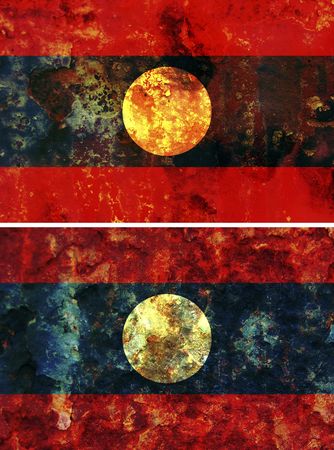 some very old grunge flag of Laosの写真素材