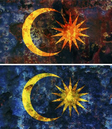 some very old grunge flag of Malaysiaの写真素材
