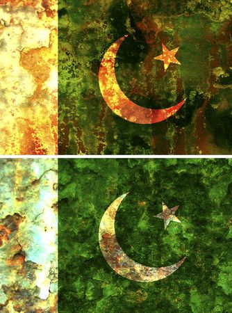 some very old grunge flag of Pakistanの写真素材