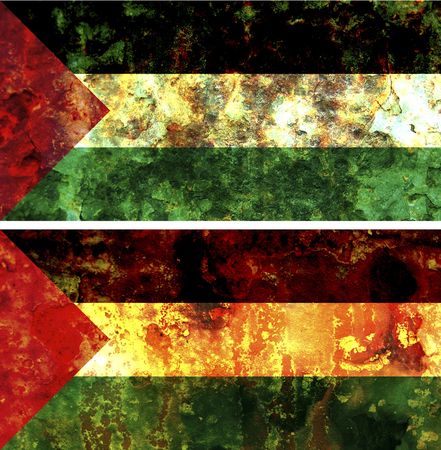 some very old grunge flag of palestineの写真素材