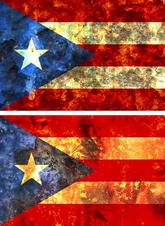 some very old grunge flag of puerto ricoの写真素材