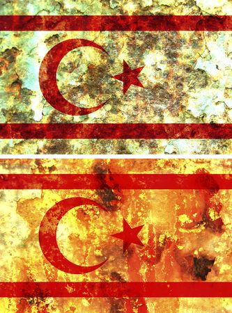 some very old grunge flag of northern cyprusの写真素材