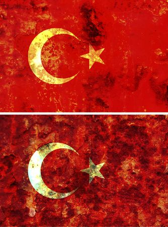 some very old grunge flag of Turkeyの写真素材