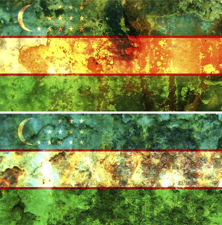some very old grunge flag of Uzbekistanの写真素材