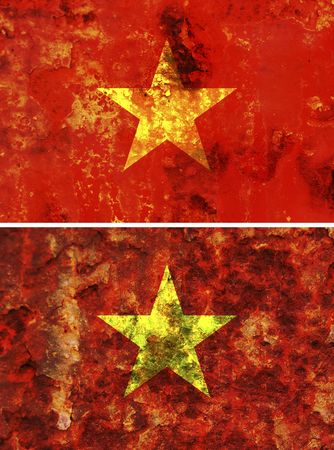 some very old grunge flag of Vietnamの写真素材