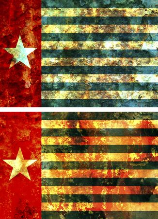 some very old grunge flag of west papuaの写真素材