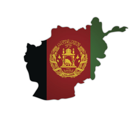 some old vintage map with flag of afghanistanのイラスト素材