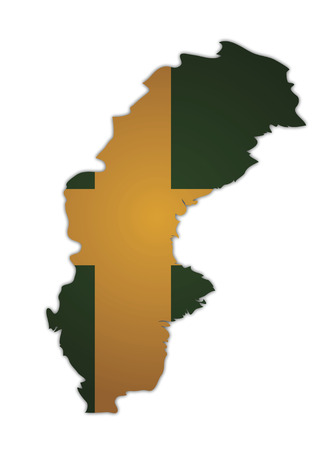 some old vintage map with flag of swedenのイラスト素材