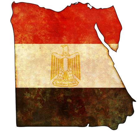some old vintage map with flag of egyptの写真素材