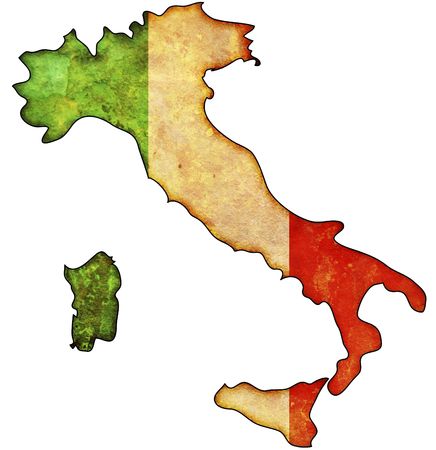 some old vintage map with flag of italyの写真素材