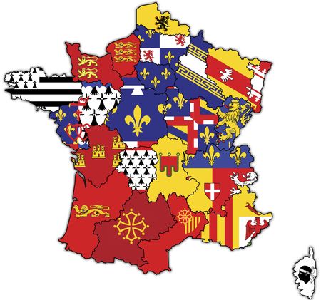 old map of france with flags of administrative divisions old map of france with flags of administrative divisions