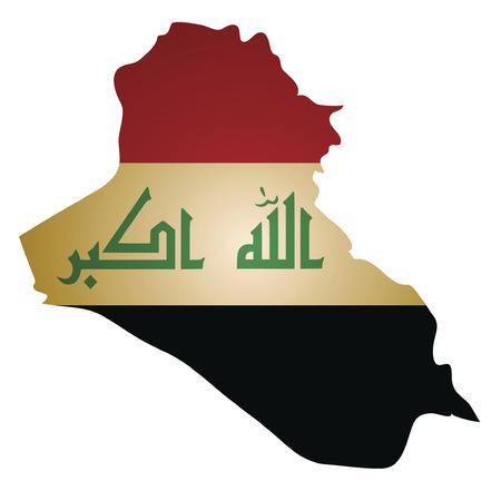 some old vintage map with flag of iraqのイラスト素材