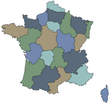 map of regions of municipal franceのイラスト素材
