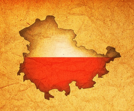 isolated map of thuringia region with flagの写真素材