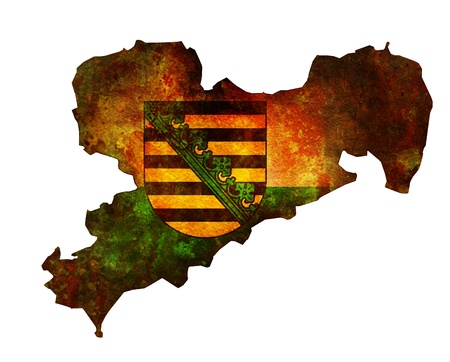 isolated map of saxony region with flagの写真素材