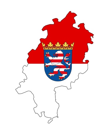 isolated map of hessen region with flagの写真素材