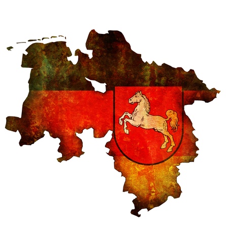 isolated map of lower saxony region with flagの写真素材