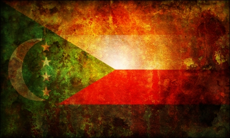 some old vintage flag of african country comorosの写真素材