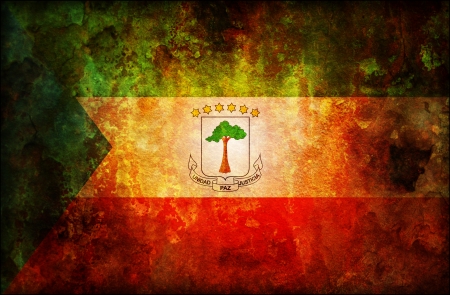 old isolated over white coat of arms of equatorial guineaの写真素材