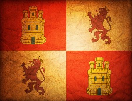 old vintage isolated over white symbol of castilla leonの写真素材