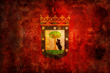 some very old vintage flag of madridの写真素材