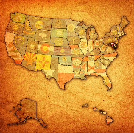 maryland on old vintage map of usa with state bordersの写真素材