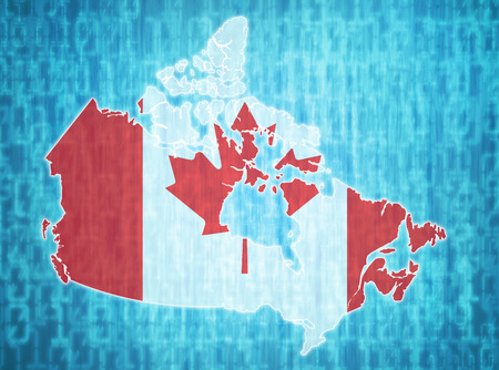 map of canada with administrative divisions over digital backgroundの写真素材