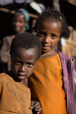 color portrait of kids in africa in ethiopiaのeditorial素材