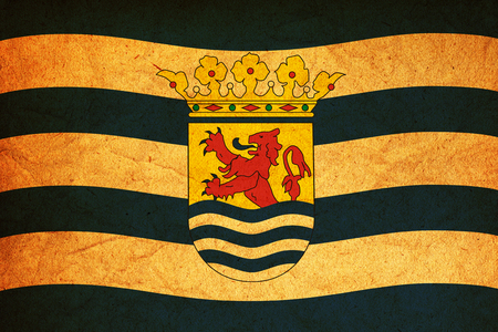 old vintage flag of zeeland region in netherlandsの写真素材