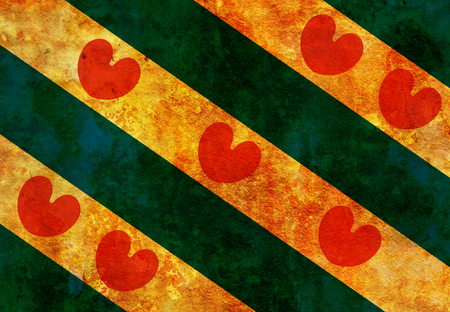 old vintage flag of Friesland region in netherlandsの写真素材