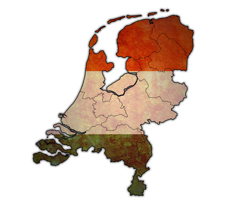 territory of provinces on map with administrative divisions of netherlandsの写真素材