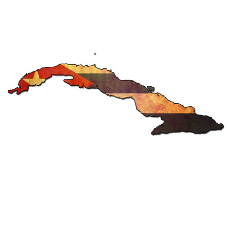 map with flag of cuba with national bordersの写真素材