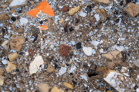 close up of broken objects creating an abstract mosaic