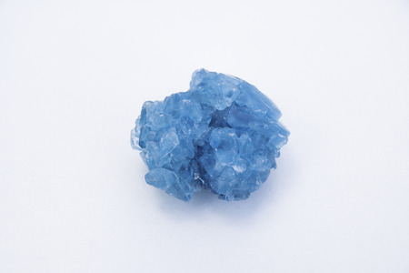 Extreme close up of Chalcanthite mineral isolated over white backgroundの写真素材