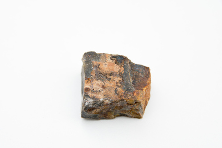 extreme close up with a lot of details of siliceous rock isolated over white backgroundの写真素材